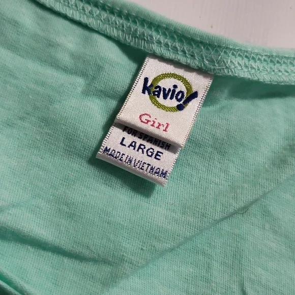 Mint Green Fringe Kids Top Fun Quote Bye FELICIA - Picture 3 of 3